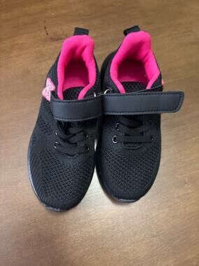 Kids Sneakers EU 28 US 11 Black Pink Butterfly Velcro Lightweight